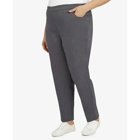 Alfred Dunner Pull-On Pant Allure Proportioned Elastic Waistband Gray Plus 18W - Picture 3 of 6